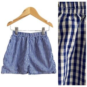 Cecil and Lou Blue White Gingham Plaid Pull On Shorts 7